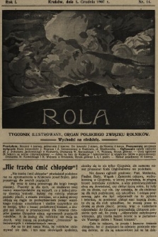 Rola : tygodnik ilustrowany : organ Polskiego Związku Rolników. 1907, nr 14