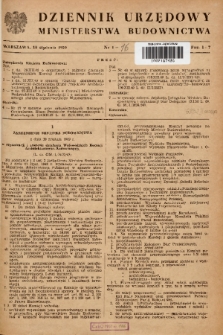 Dziennik Urzędowy Ministerstwa Budownictwa. 1950, nr 1