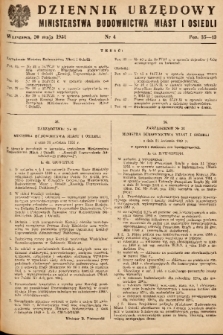 Dziennik Urzędowy Ministerstwa Budownictwa Miast i Osiedli. 1951, nr 4