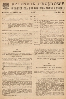 Dziennik Urzędowy Ministerstwa Budownictwa Miast i Osiedli. 1951, nr 16
