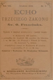 Echo Trzeciego Zakonu Św. o. Franciszka. R. 8, 1890, nr 6