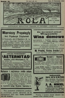 Rola : ilustrowany bezpartyjny tygodnik ku pouczeniu i rozrywce. 1928, nr 16