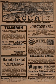 Rola : ilustrowany bezpartyjny tygodnik ku pouczeniu i rozrywce. 1930, nr 25