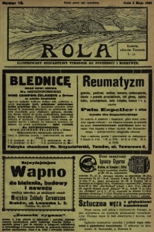 Rola : ilustrowany bezpartyjny tygodnik ku pouczeniu i rozrywce. 1931, nr 18