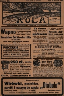 Rola : ilustrowany bezpartyjny tygodnik ku pouczeniu i rozrywce. 1931, nr 35