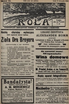 Rola : ilustrowany bezpartyjny tygodnik ku pouczeniu i rozrywce. 1934, nr 34