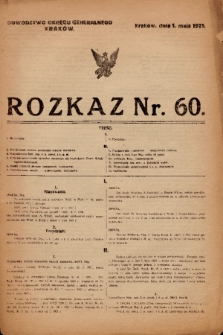 Rozkaz. 1921, nr 60
