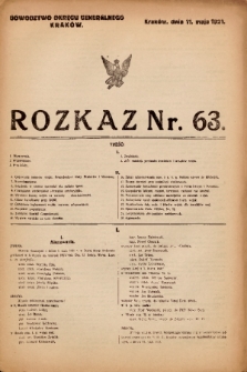 Rozkaz. 1921, nr 63