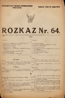 Rozkaz. 1921, nr 64