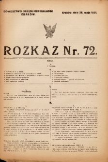 Rozkaz. 1921, nr 72
