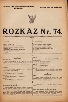 Rozkaz. 1921, nr 74