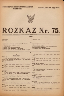 Rozkaz. 1921, nr 75