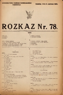 Rozkaz. 1921, nr 78