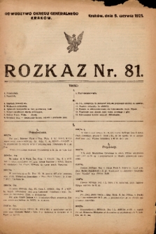 Rozkaz. 1921, nr 81