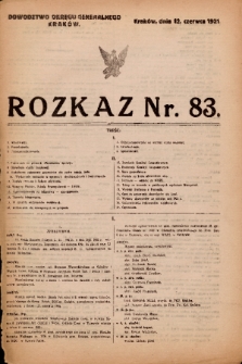 Rozkaz. 1921, nr 83