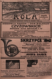 Rola : ilustrowany bezpartyjny tygodnik ku pouczeniu i rozrywce. 1935, nr 14