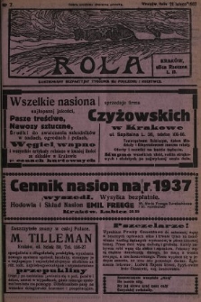 Rola : ilustrowany bezpartyjny tygodnik ku pouczeniu i rozrywce. 1937, nr 7