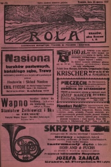 Rola : ilustrowany bezpartyjny tygodnik ku pouczeniu i rozrywce. 1937, nr 13
