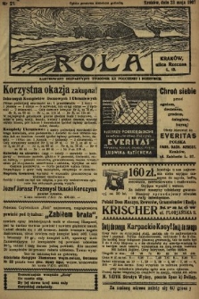 Rola : ilustrowany bezpartyjny tygodnik ku pouczeniu i rozrywce. 1937, nr 21