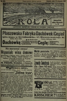Rola : ilustrowany bezpartyjny tygodnik ku pouczeniu i rozrywce. 1937, nr 34