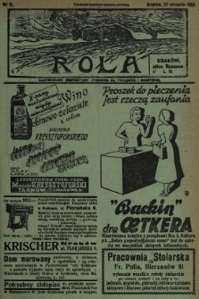 Rola : ilustrowany bezpartyjny tygodnik ku pouczeniu i rozrywce. 1939, nr 5