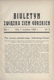 Biuletyn Związku Ziem Górskich. 1938, nr 3