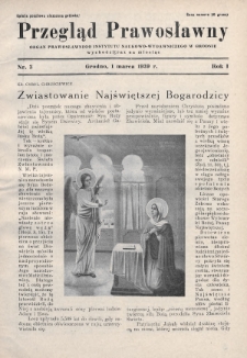 Przegląd Prawosławny : organ Prawosławnego Instytutu Naukowo-Wydawniczego w Grodnie. 1939, nr 3