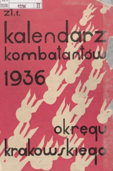 Kalendarz Kombatantów Okręgu Krakowskiego na Rok 1936