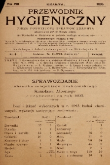 Przewodnik Higjeniczny : pismo poświęcone sprawom zdrowia. 1896, nr 4