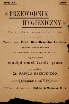 Przewodnik Higjeniczny : pismo poświęcone sprawom zdrowia. 1897, nr 8
