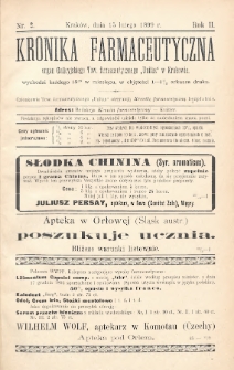 Kronika Farmaceutyczna : organ Towarzystwa Farmaceutycznego „Unitas” w Krakowie. 1899, nr 2