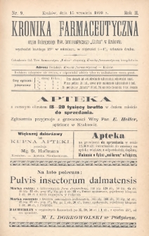 Kronika Farmaceutyczna : organ Towarzystwa Farmaceutycznego „Unitas” w Krakowie. 1899, nr 9