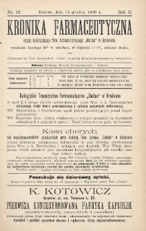 Kronika Farmaceutyczna : organ Towarzystwa Farmaceutycznego „Unitas” w Krakowie. 1899, nr 12