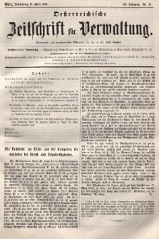 Oesterreichische Zeitschrift für Verwaltung. Jg. 3, 1870, nr 17