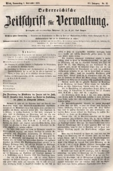 Oesterreichische Zeitschrift für Verwaltung. Jg. 3, 1870, nr 35