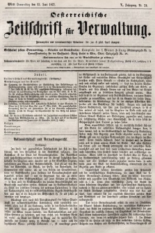 Oesterreichische Zeitschrift für Verwaltung. Jg. 5, 1872, nr 24
