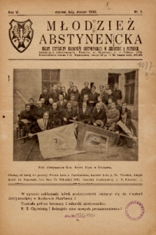 Młodzież Abstynencka : organ centralny młodzieży abstynenckiej w Krakowie i Poznaniu. 1930, nr 1