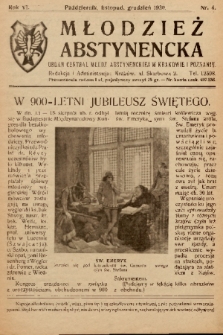 Młodzież Abstynencka : organ centralny młodzieży abstynenckiej w Krakowie i Poznaniu. 1930, nr 4
