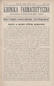 Kronika Farmaceutyczna : organ Galicyjskiego Towarzystwa Farmaceutycznego "Unitas" w Krakowie. 1905, nr 7