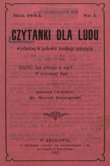 Czytanki dla Ludu. 1893, nr 1