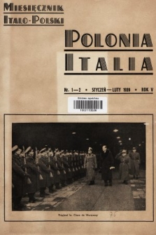 Polonia-Italia : miesięcznik italo-polski. 1939, nr 1-2