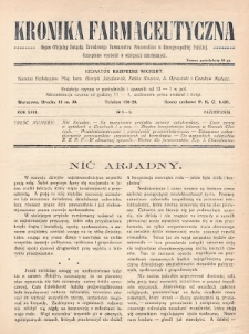 Kronika Farmaceutyczna : organ oficjalny Związku Zawodowego Farmaceutów Pracowników w Rzeczypospolitej Polskiej. 1924, nr 8-9