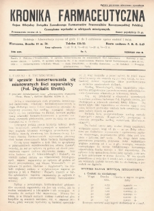 Kronika Farmaceutyczna : organ oficjalny Związku Zawodowego Farmaceutów Pracowników w Rzeczypospolitej Polskiej. 1926, nr 8