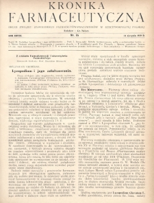 Kronika Farmaceutyczna : organ Związku Zawodowego Farmaceutów-Pracowników w Rzeczypospolitej Polskiej. 1929, nr 16