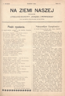 Na Ziemi Naszej : dodatek literacko-naukowy „Kurjera Lwowskiego”. 1910, nr 6