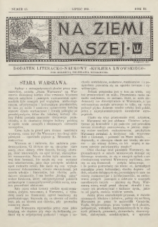 Na Ziemi Naszej : dodatek literacko-naukowy „Kurjera Lwowskiego”. 1911, nr 13