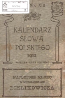 Kalendarz Informacyjny Słowa Polskiego na Rok Przestępny 1912