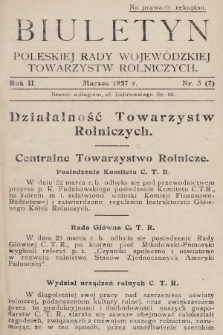 Biuletyn Poleskiej Rady Wojewódzkiej Towarzystw Rolniczych. 1927, nr 3