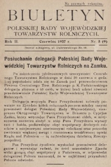 Biuletyn Poleskiej Rady Wojewódzkiej Towarzystw Rolniczych. 1927, nr 5