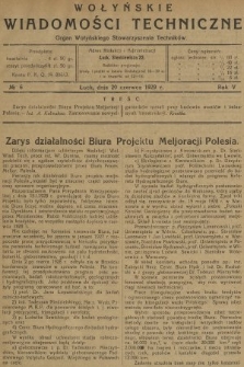 Wołyńskie Wiadomości Techniczne : organ Wołyńskiego Stowarzyszenia Techników. 1929, nr 6